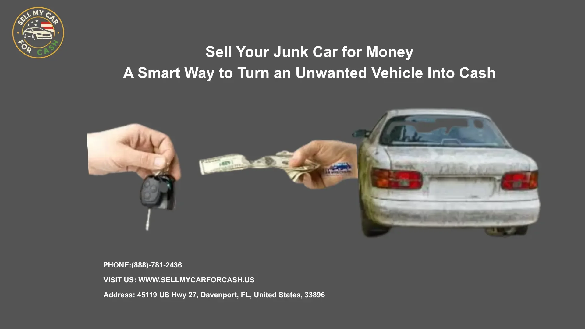 Sell your junk car for money with instant cash offers, free towing, and hassle-free vehicle removal.